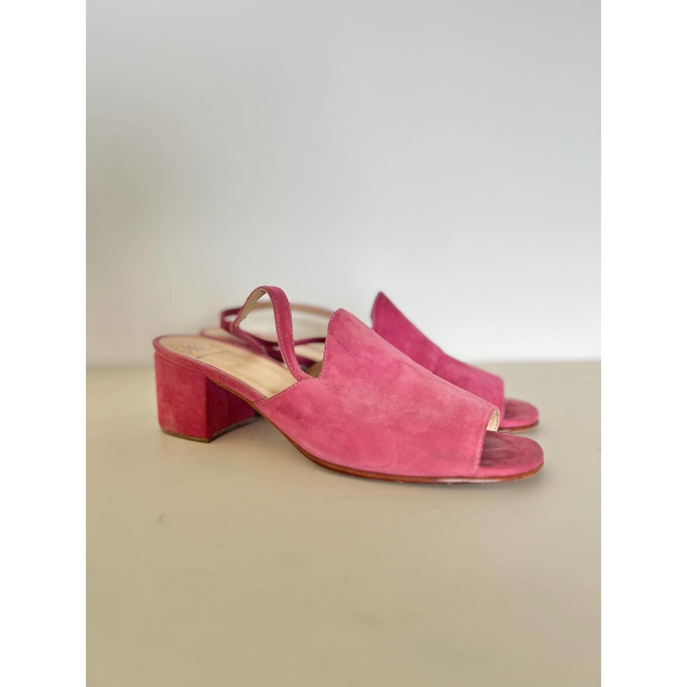🚫SOLD🚫 No 6 Store Pink Suede Layla Slingback Sandals Low Heel W9